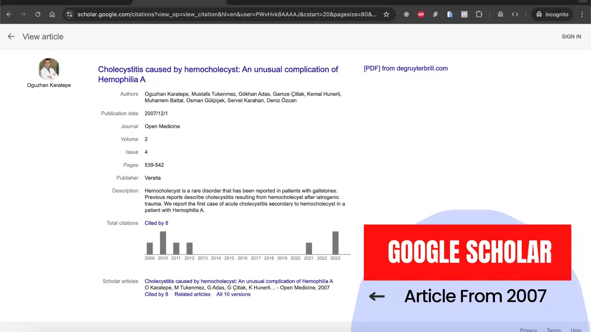 Cancer Surgery Expertise – Prof. Oğuzhan Karatepe’s Scholarly Publications Cancer surgery research by Prof. Oğuzhan Karatepe listed on Google Scholar