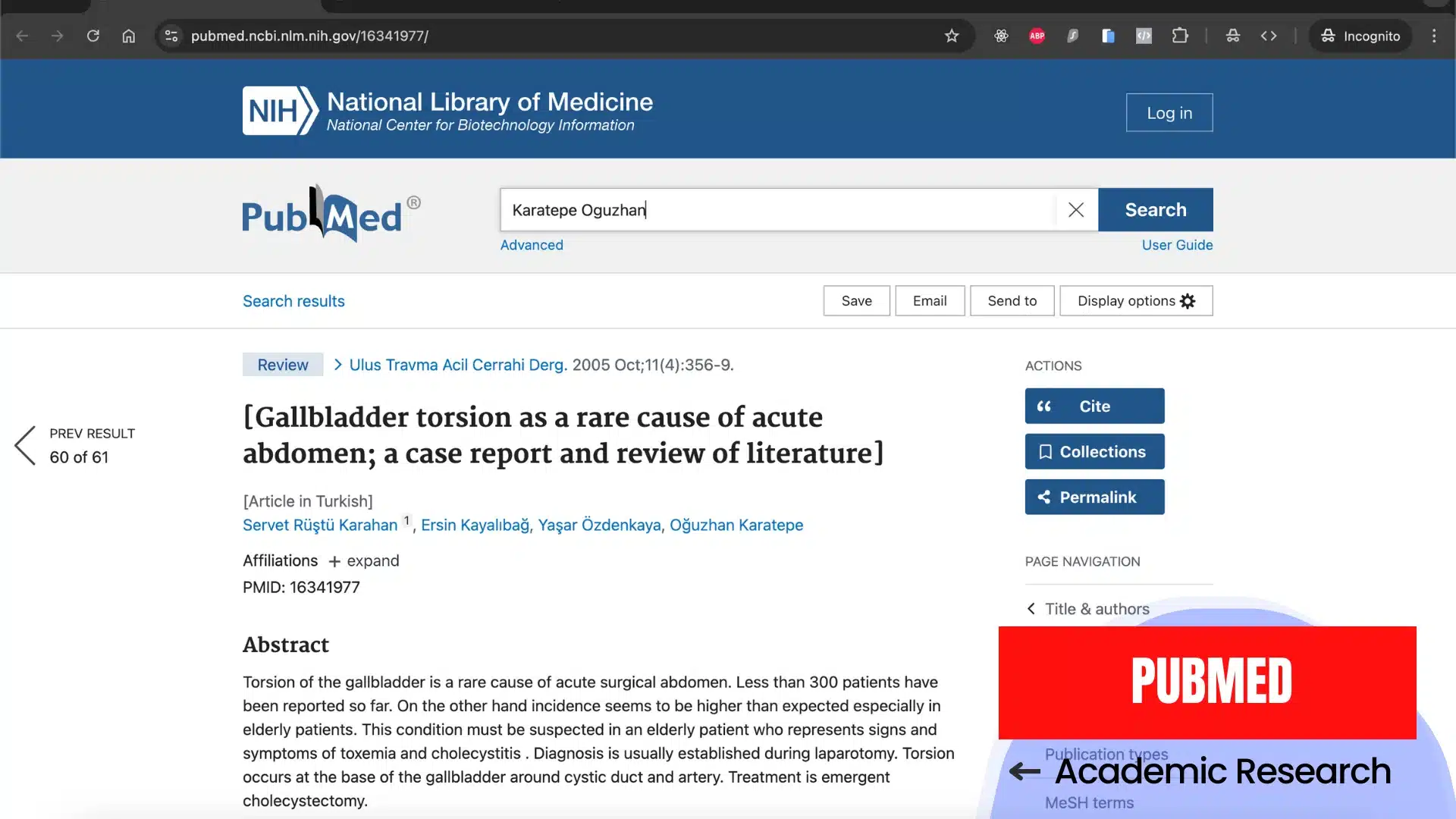 Innovative Surgical Techniques in Cancer Treatment – Oğuzhan Karatepe (PubMed) Oğuzhan Karatepe's PubMed article on advanced oncologic surgical methods