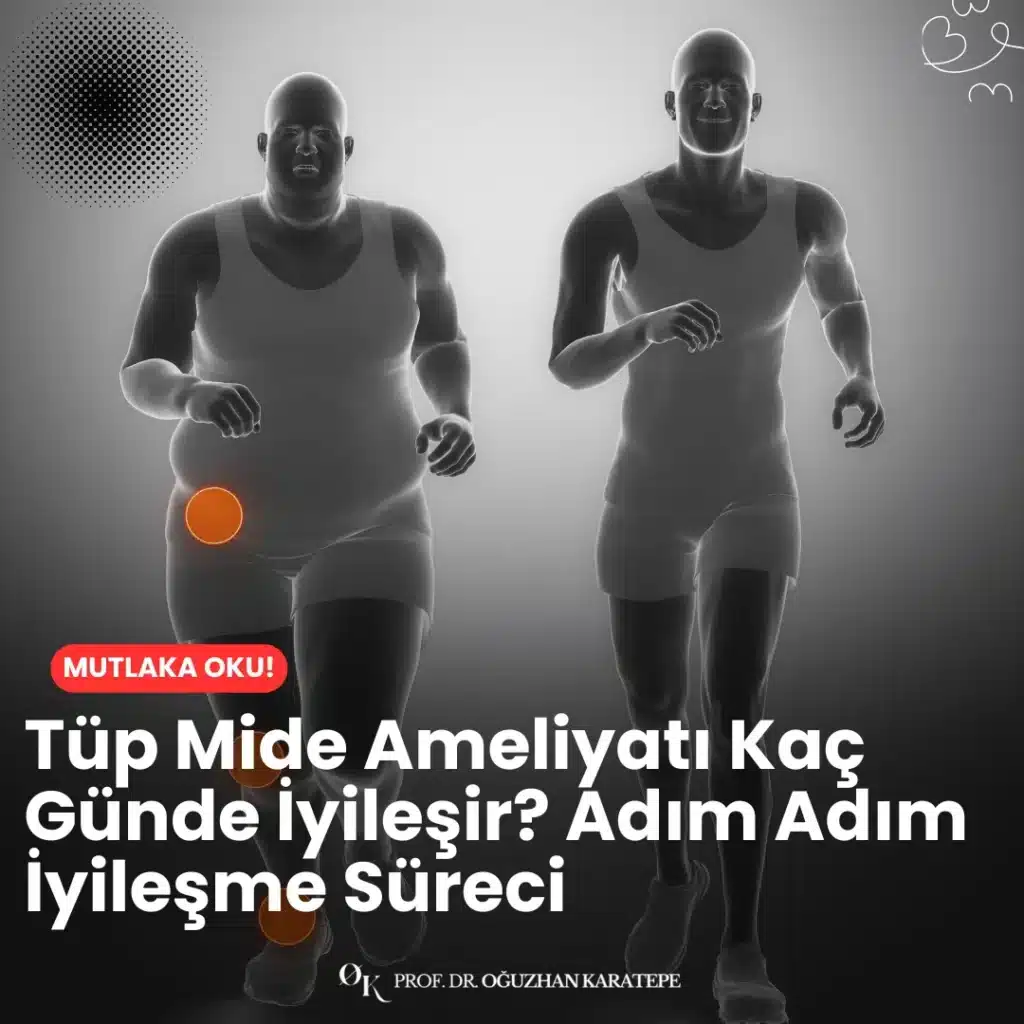 Tüp mide ameliyatı kaç günde iyileşir? Adım adım iyileşme süreci içeriğimizde; hastanede kalış süresi, işe dönüş zamanı ve tam iyileşmeye kadar geçecek haftaları detaylıca ele alıyoruz.