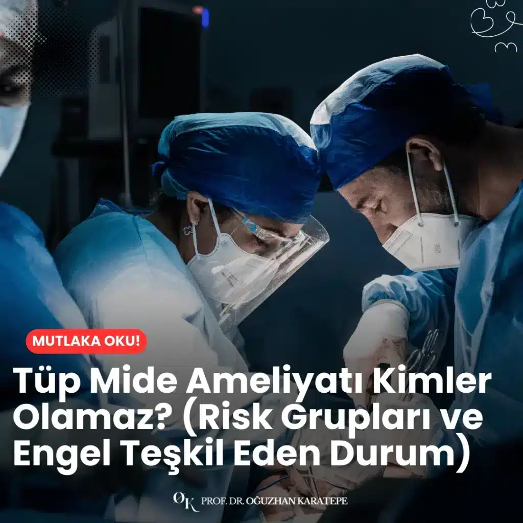 Tüp mide ameliyatı kimler olamaz? (risk grupları ve engel teşkil eden durumlar) başlıklı içeriğimizde; cerrahiyi engelleyen sağlık sorunlarını ve hangi bireylerin aday olamayacağını detaylıca açıklıyoruz.